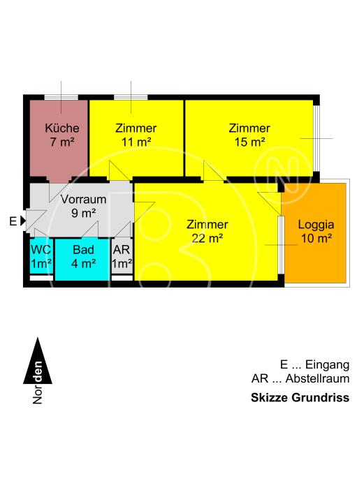 <p>Renovierungsbedürftige 3-Zimmer-Loggia-Wohnung in guter Lage!</p> - 34