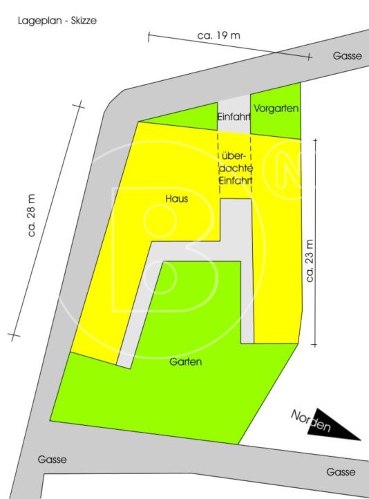 Charmante Liegenschaft mit vielseitigen Nutzungsoptionen - Lageplan - Skizze