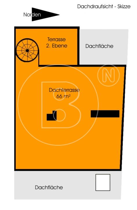 Dachgeschoss-Terrassenmaisonette mit Panoramafernblick - vom Feinsten! - 3. Ebene - Skizze