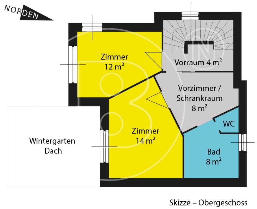 Modernes Stadthaus mit Pool in Bestlage - OG - Skizze