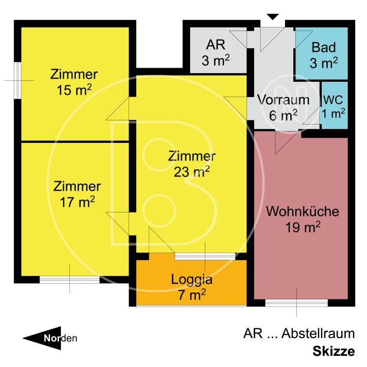 Gepflegte 3-Zimmer-Loggia-Wohnung mit Garage - 21