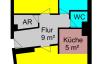 Moderne 2-Zimmer-Wohnung mit Balkon & Garage - Plan - Skizze