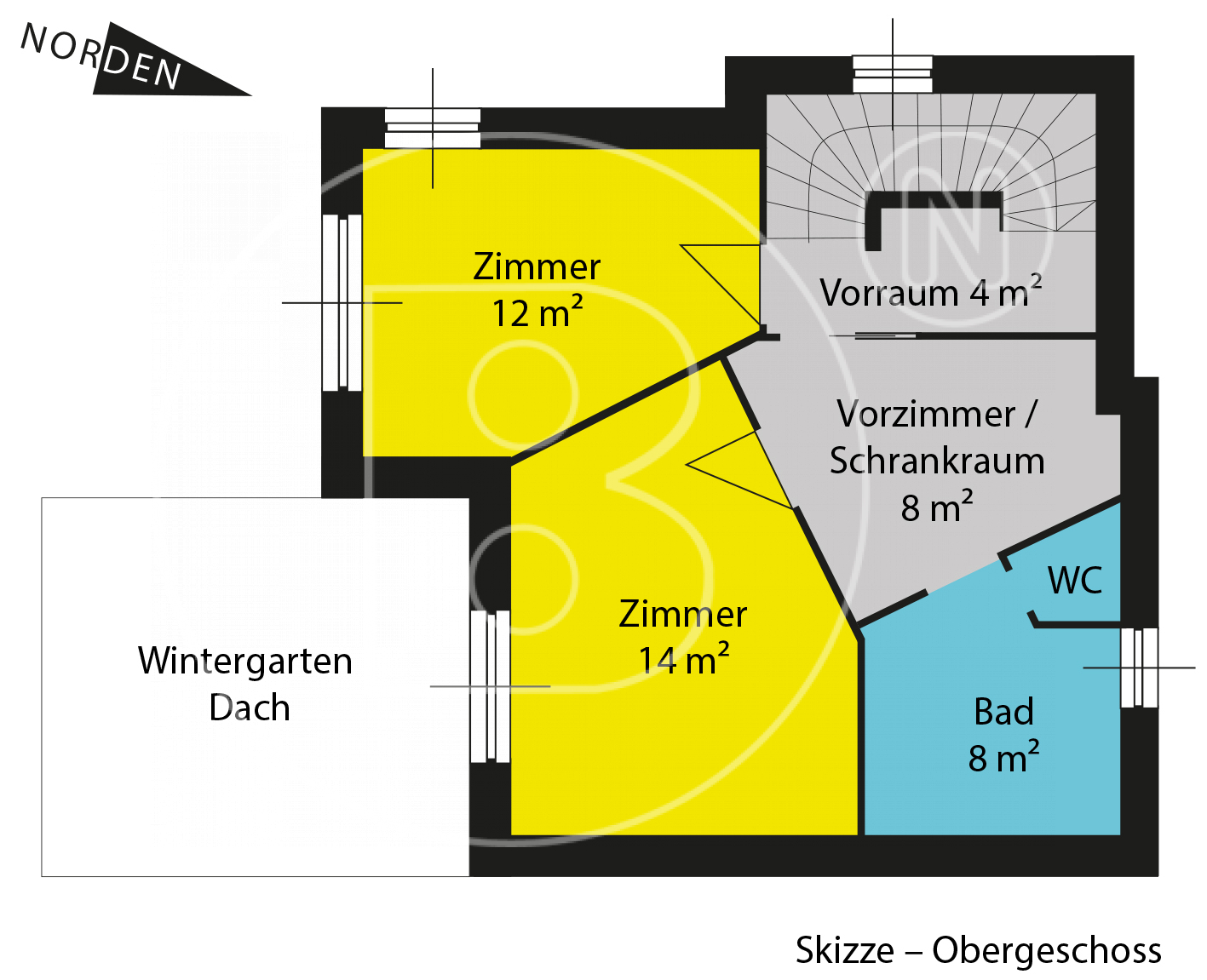 OG - Skizze - Modernes Stadthaus mit Pool in Bestlage