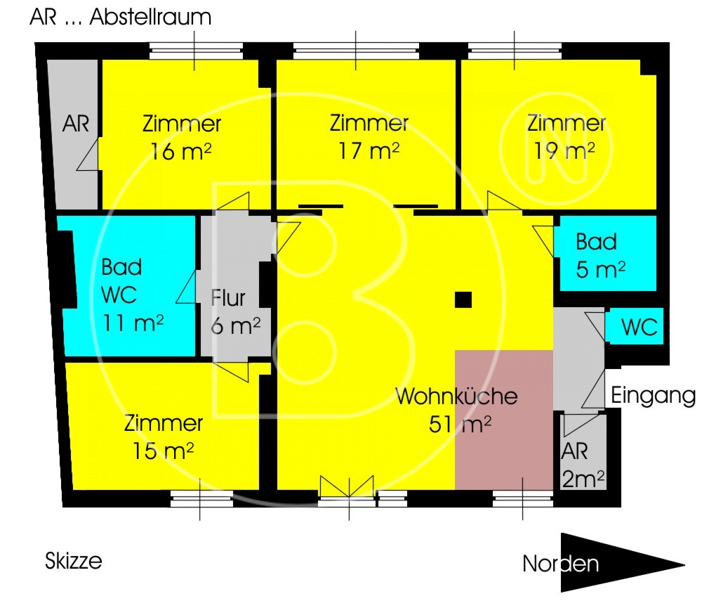 Plan Skizze - Familienfreundliche 5-Zimmer-Wohnung in Gersthofer Bestlage