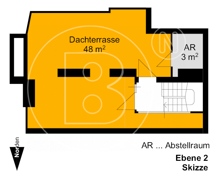 GRUNDRISS - Moderne 3-Zimmer-Dachterrassenwohnung