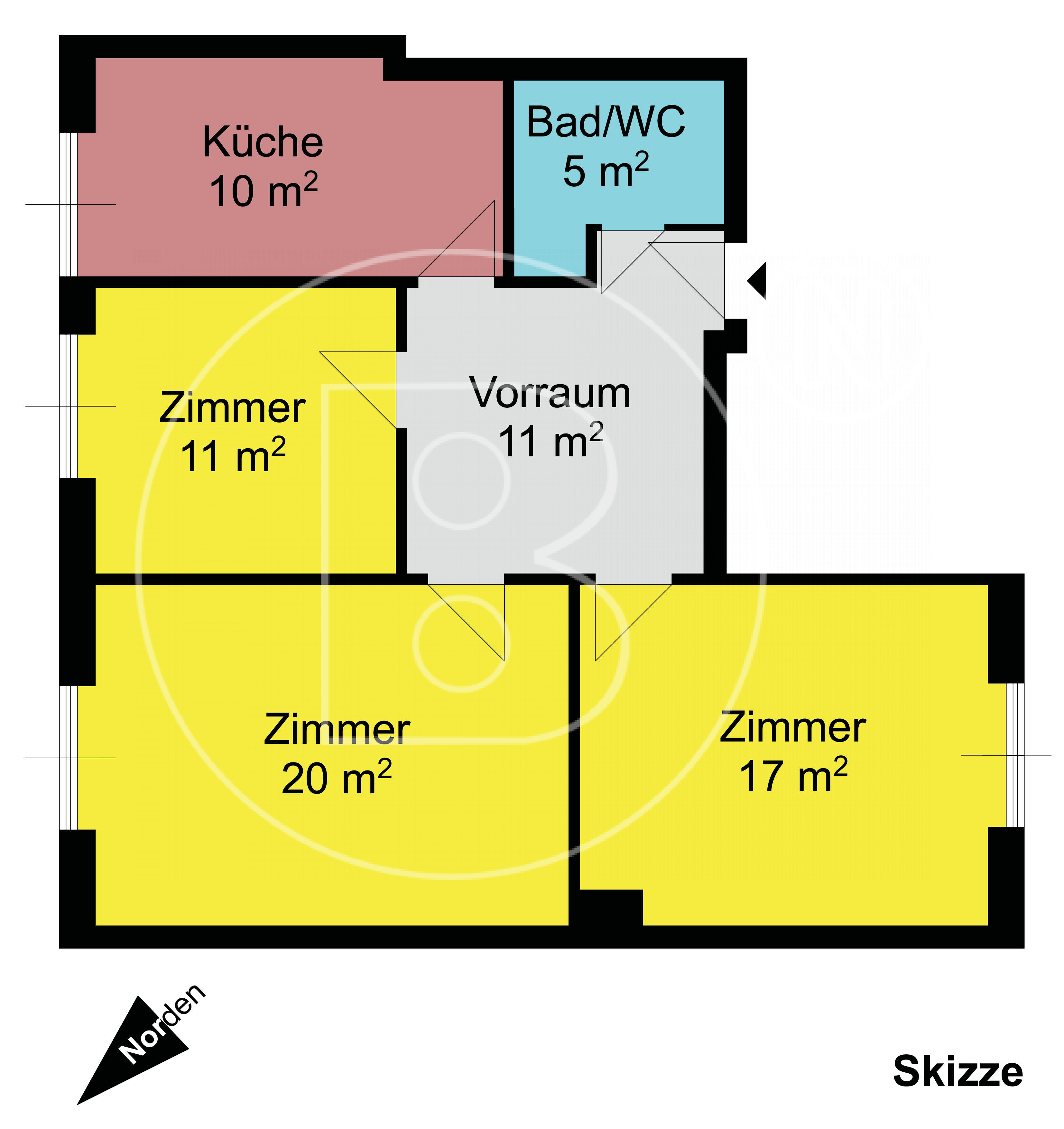 GRUNDRISS - Attraktive 3-Zimmer-Dachgeschoß-Wohnung