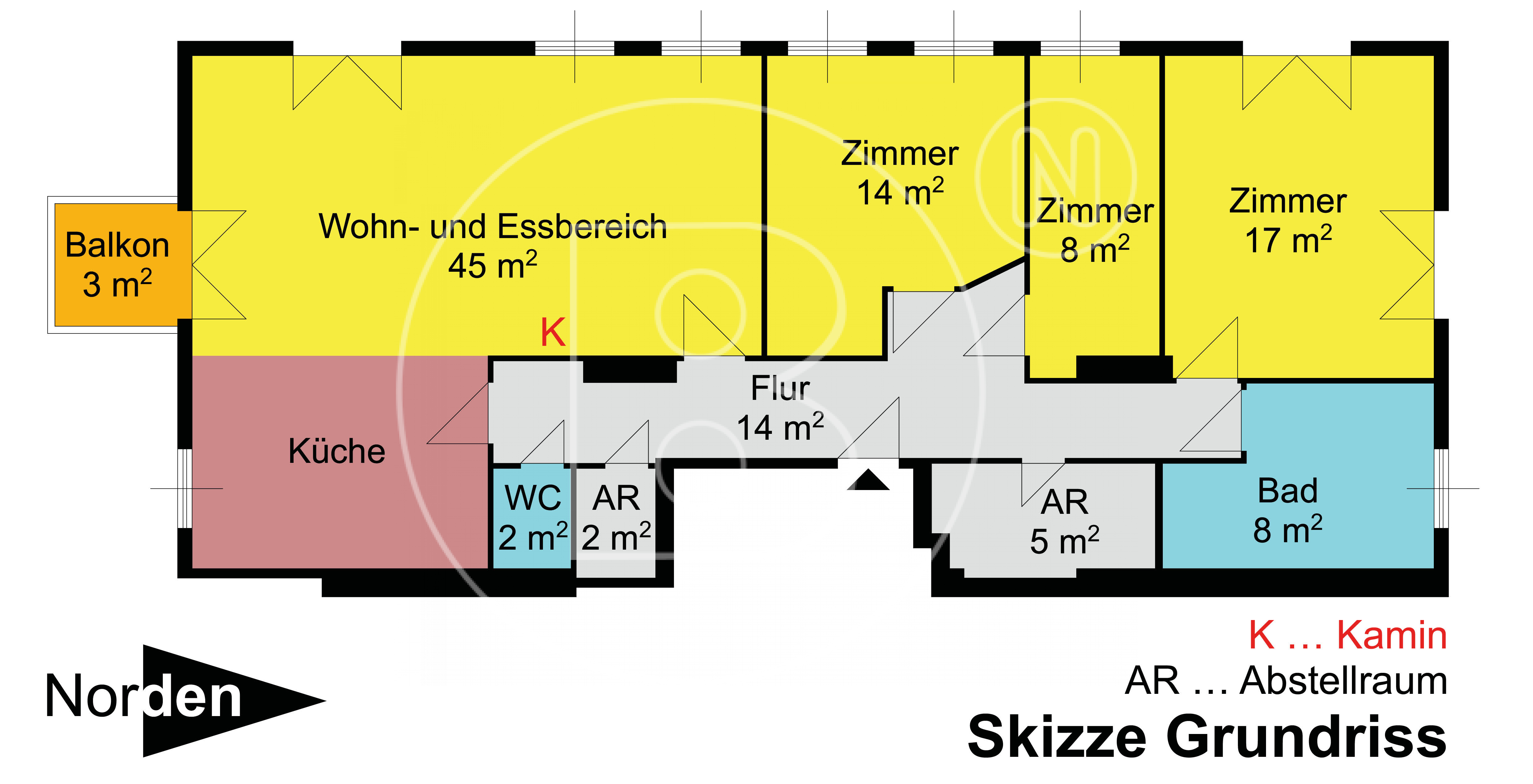 GRUNDRISS - Gemütliche 4-Zimmer-Wohnung mit Balkon &amp; Garage in Grünlage!